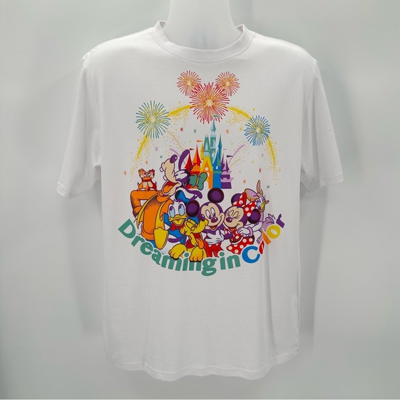Tokyo Disney Tshirt Dreaming in Color L Adule Short Sleeve Tee White Crew - Picture 1 of 13